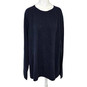 Express Womens 100% Cashmere Sweater, Long Sleeve, Dark Blue, Size XXL